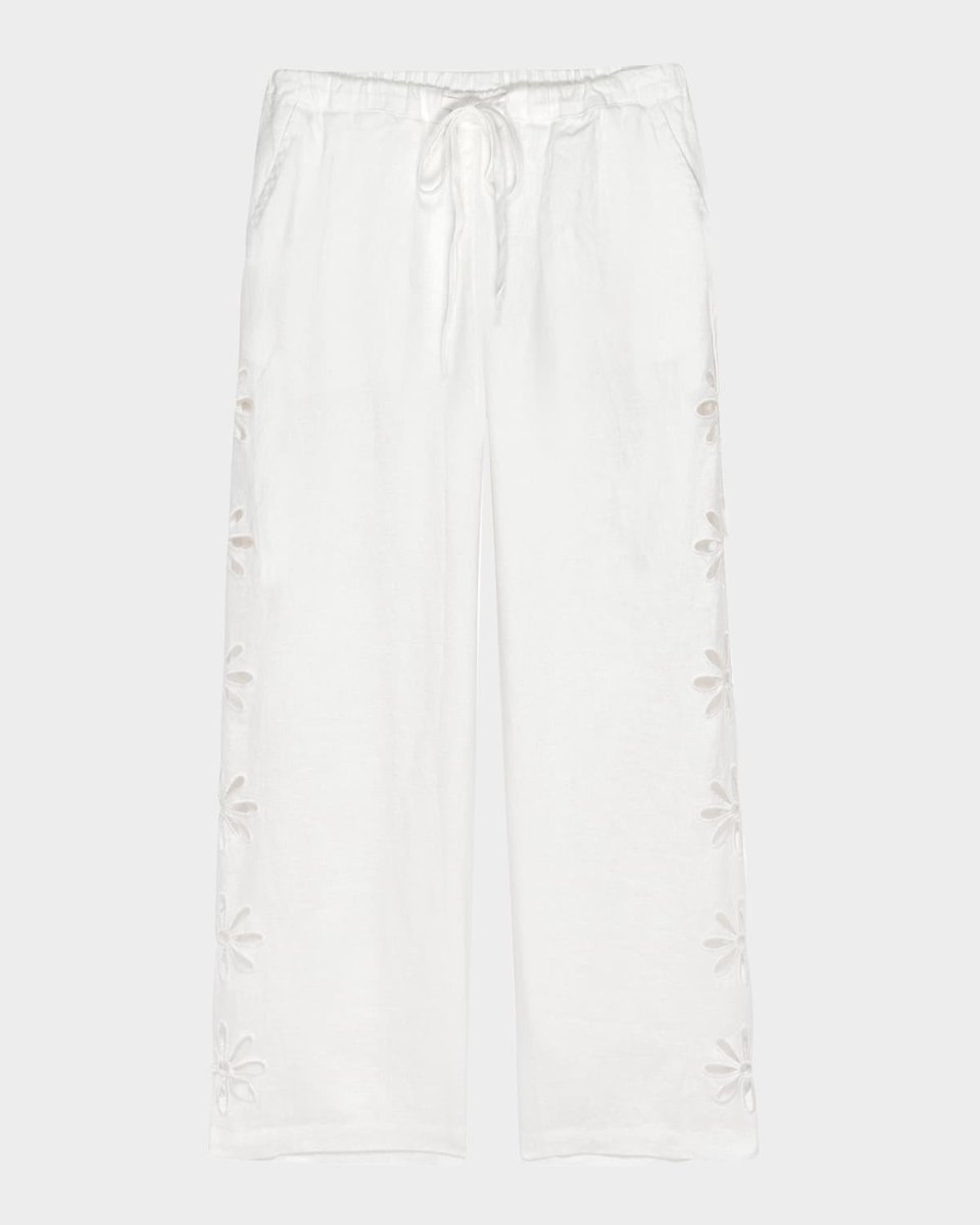 Emmie Floral Cutout Linen Pants